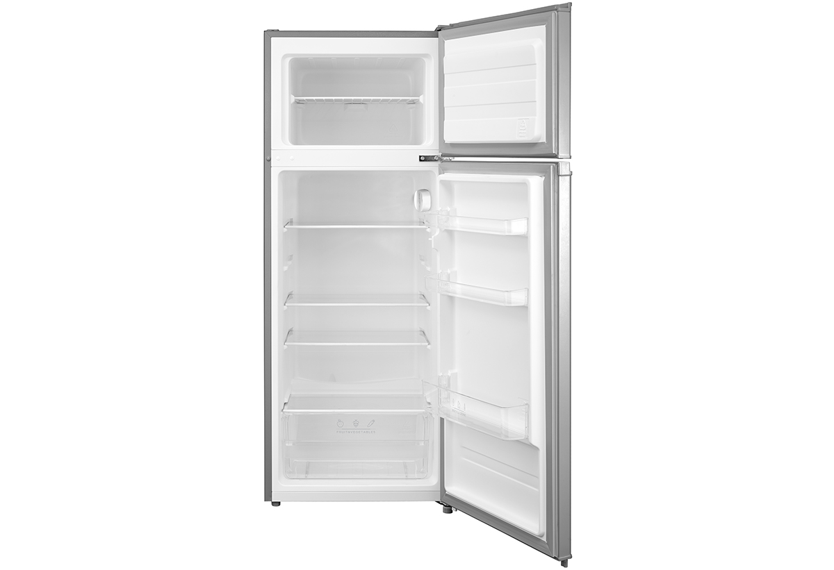 Απεικονίζεται το ψυγείο Morris T72205DTD ανοιχτό.